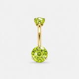 Elara Crystal Green 5/8 mm Navel Piercing gold-coloured