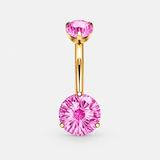 Elara Crystal Pink 5/8 mm Navel Piercing gold-coloured