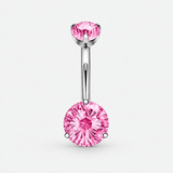 Elara Crystal Pink 5/8 mm Navel Piercing silver-coloured