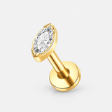 Elowen Clear Labret gold-coloured