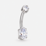 Elowen Oval 4/6 mm Navlepiercing sølvfarvet