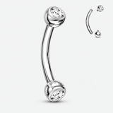 Evelisse Crystal Curved Barbell stav sølvfarvet