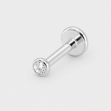 Classic Bezel 2 mm Labret sølvfarvet