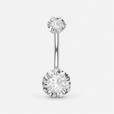 Solenne Duo CZ 5/8 mm Navlepiercing sølvfarvet