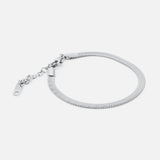Flaches Schlangenarmband silberfarben 4 mm