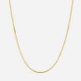 Flad Slange Halskæde 18K Guldbelagt 2 mm