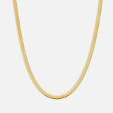 Flad Slange Halskæde 18K Guldbelagt 5 mm