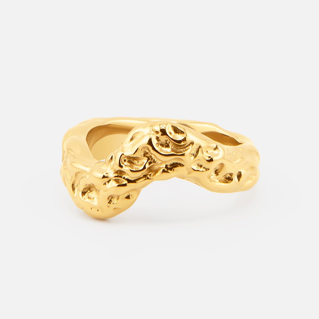 Golden Lava Ring 18K Guldbelagt - BY CARA