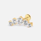 Graduated Crystal Curve Labret guldfarvet