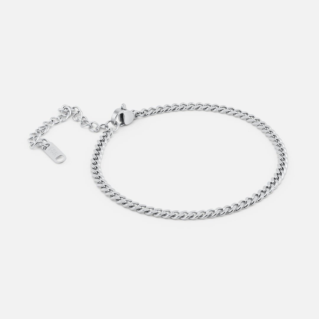 Panser Facet Armbånd Sølvfarvet 3 mm - BY CARA