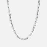 Panser Facet Halskæde Sølvfarvet 6 mm