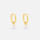 Pearl Drop Hoops 18K Guldbelagt 10 mm