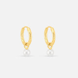 Pearl Drop Hoops 18K Guldbelagt 10 mm