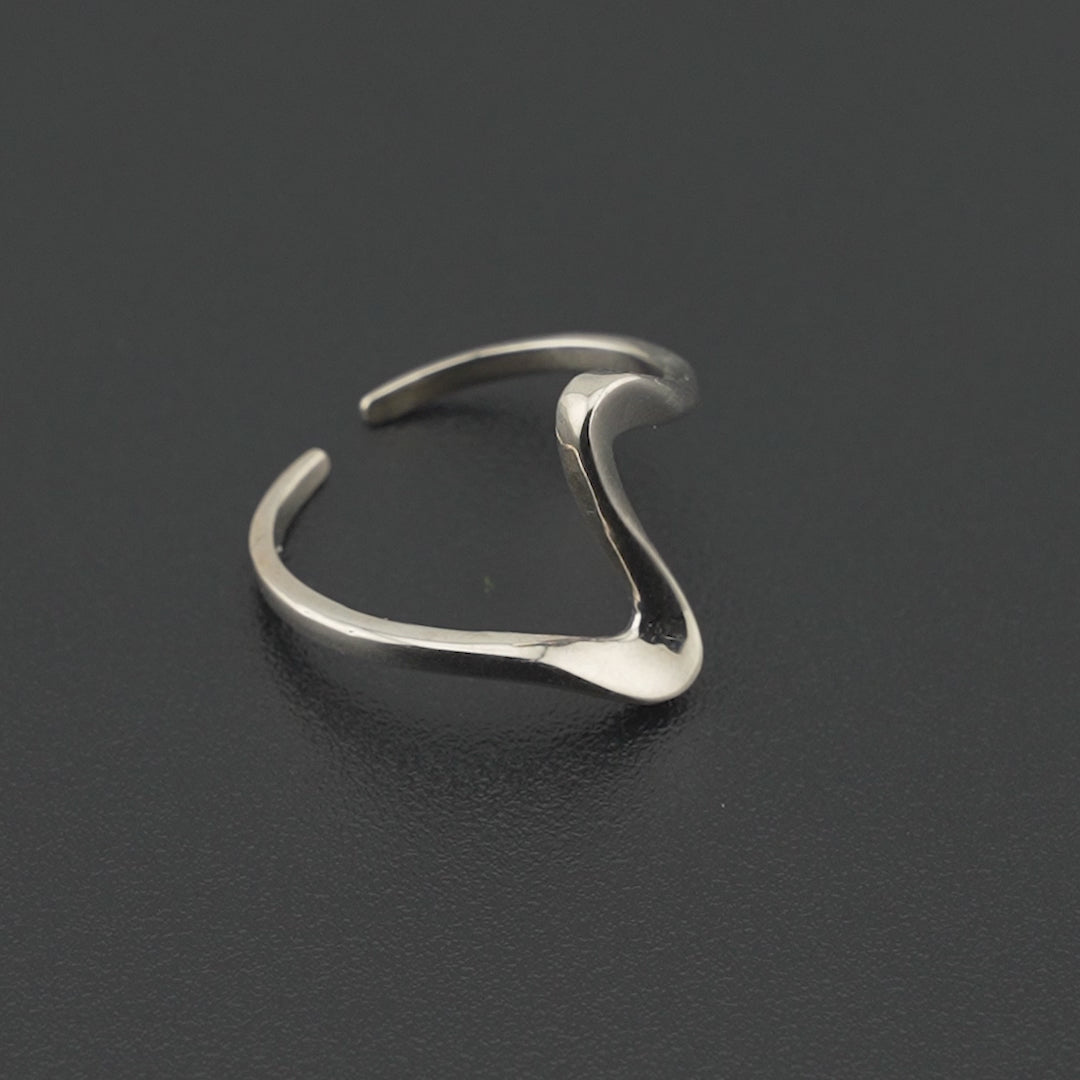 Wave Ring Sølvfarvet