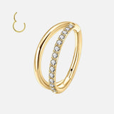 Single Row Crystal Ring guldfarvet 8 mm