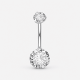Solenne Duo CZ 5/8 mm Bauchnabelpiercing silberfarben