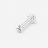 Solitaire Push-in 2 mm Labret silverfärgad
