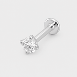 Solitaire Push-in 4 mm Labret silverfärgad