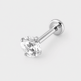 Solitaire Push-in 5 mm Labret silverfärgad