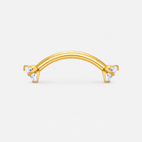 Twin Gem böjd barbell guldfärgad 12 mm