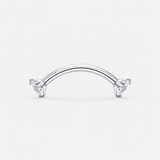 Twin Gem böjd barbell silverfärgad 12 mm