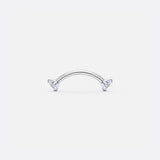 Twin Gem böjd barbell silverfärgad 6 mm