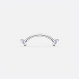 Twin Gem böjd barbell silverfärgad 8 mm