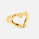 Twisted Heart Ring 18K vergoldet
