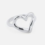 Twisted Heart Ring silberfarben