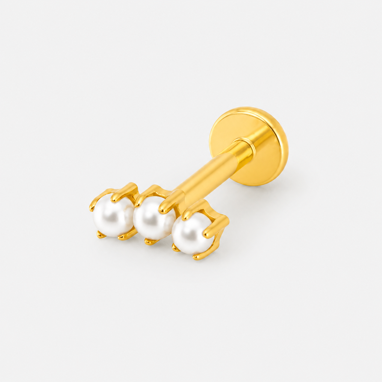 Pearl Trio Labret guldfarvet