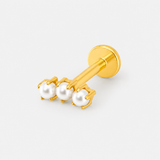 Pearl Trio Labret guldfarvet