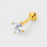 Solitaire Push-in 5 mm Labret guldfarvet
