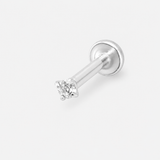 Classic Solitaire Labret 2 mm sølvfarvet
