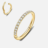 Eternity Sparkle clickerring goudkleurig 12 mm