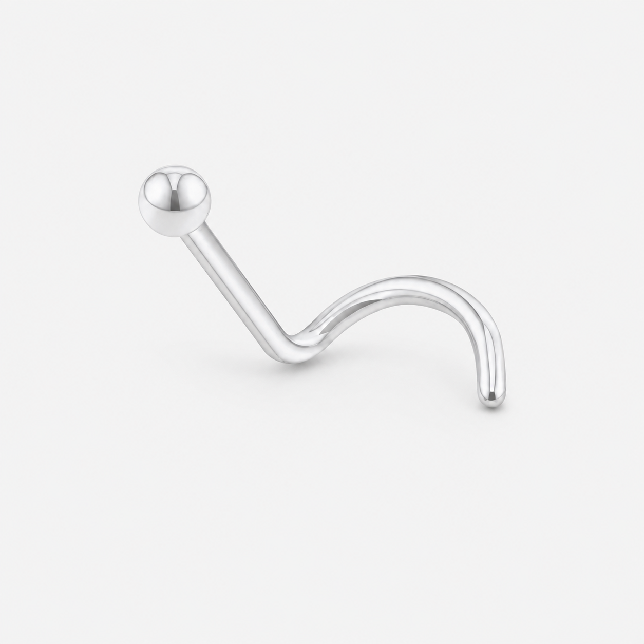 Classic Curved næseskrue 2 mm sølvfarvet