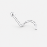 Classic Curved næseskrue 2 mm sølvfarvet