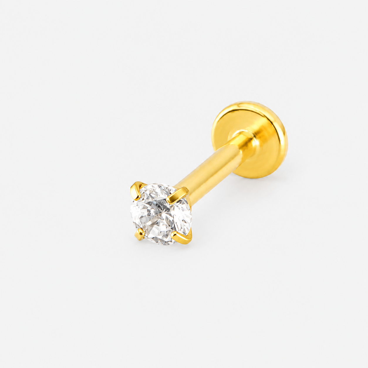 Classic Solitaire Labret 3 mm guldfarvet