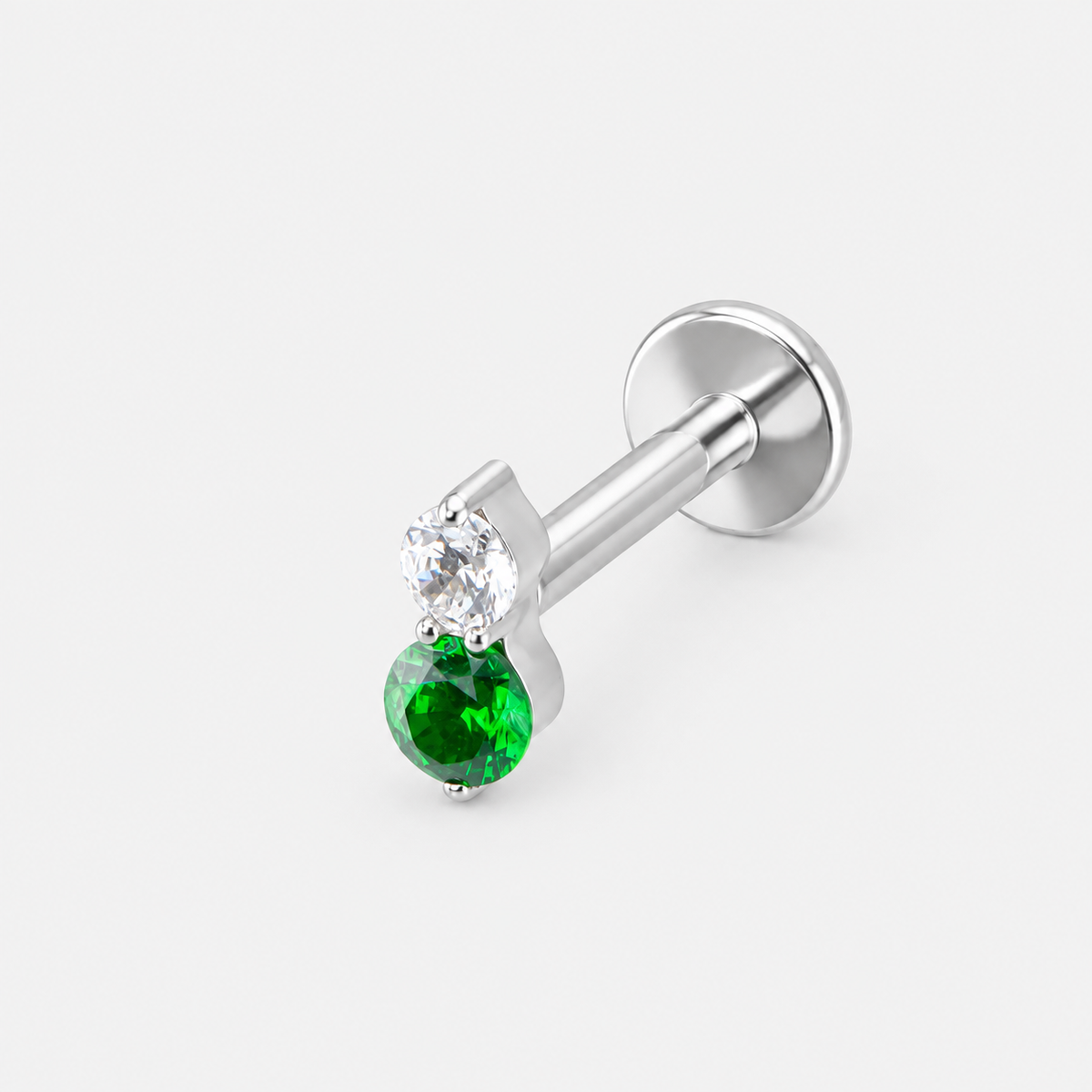 Elara Emerald Spark Labret sølvfarvet
