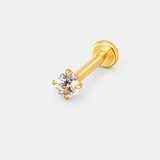 Solitaire Push-in 2,5 mm Labret guldfarvet