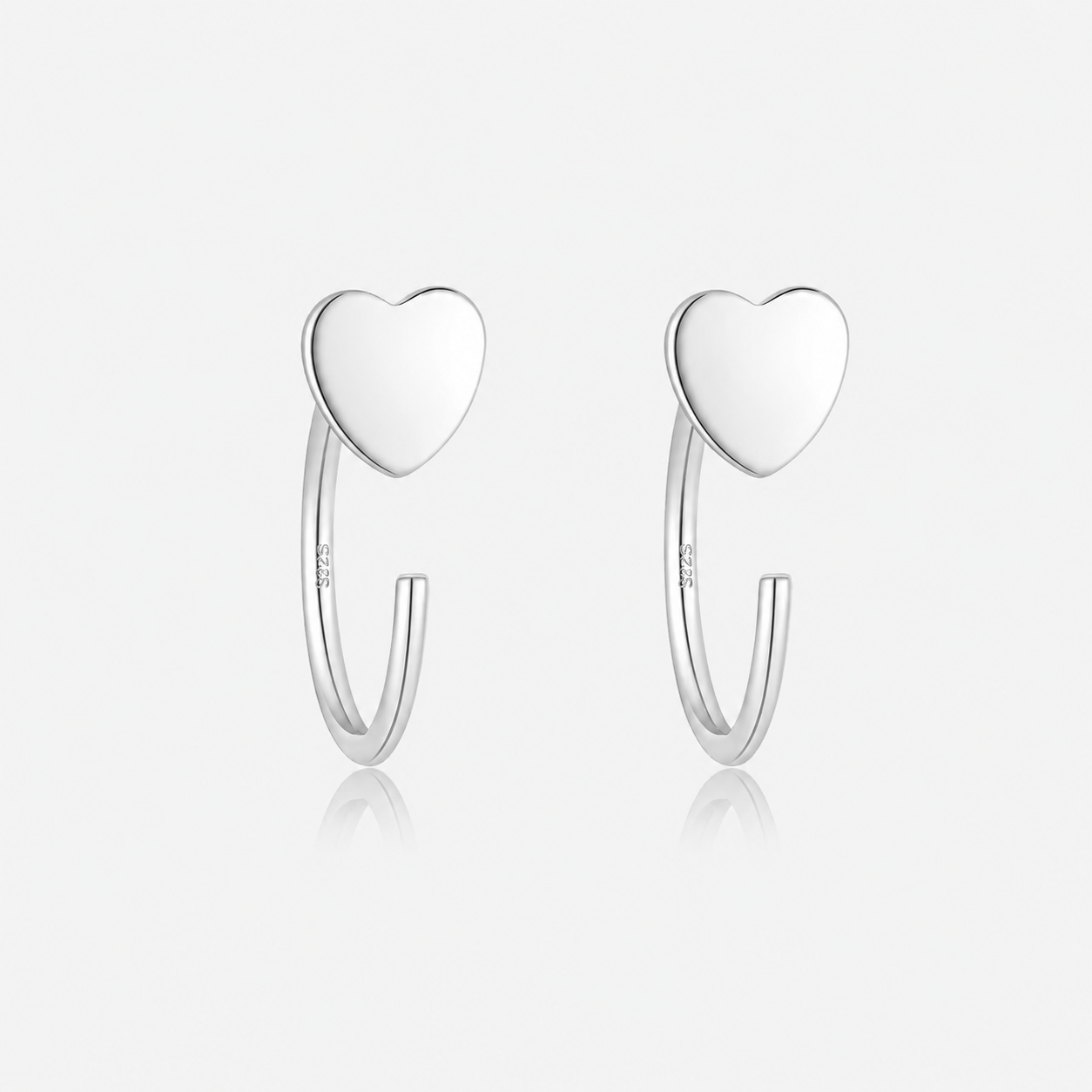 Heart Half Hoops 925 sølv 8,5 mm