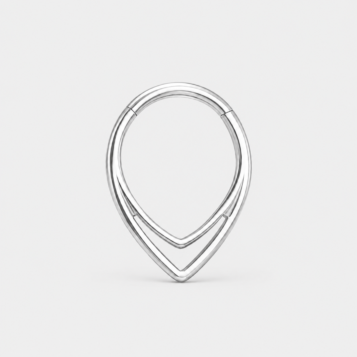 Double Teardrop Clicker Ring sølvfarvet 8 mm