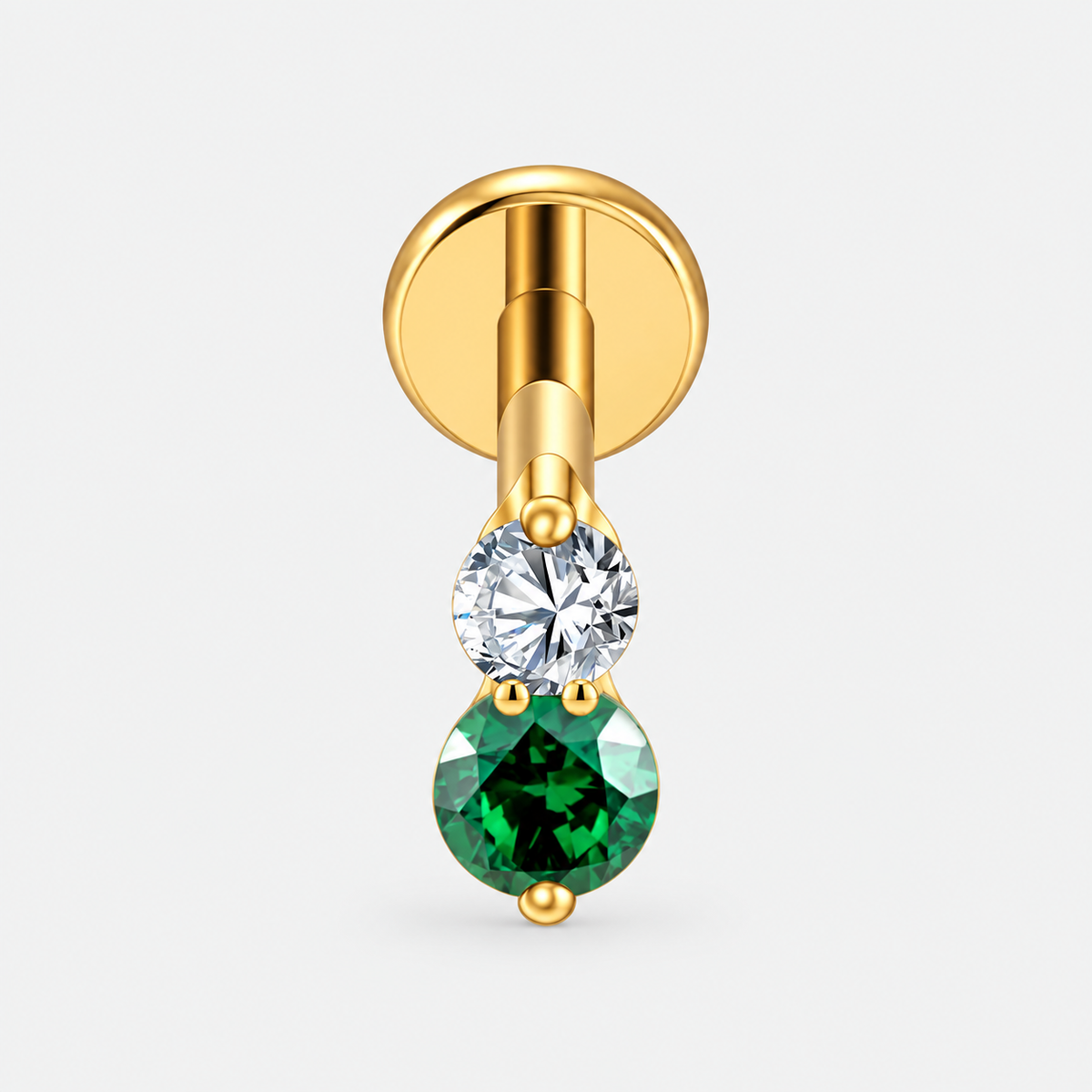 Elara Emerald Spark Labret guldfarvet