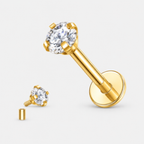 Lumiere Crystal Labret 3 mm guldfarvet