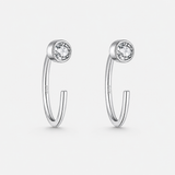 Crystal Halo Half Hoops 925 sølv 8,5 mm