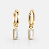 Crystal Drop Hoops Clear 18K Guldbelagt 10 mm