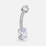 Elowen Oval 4/6 mm Navlepiercing sølvfarvet