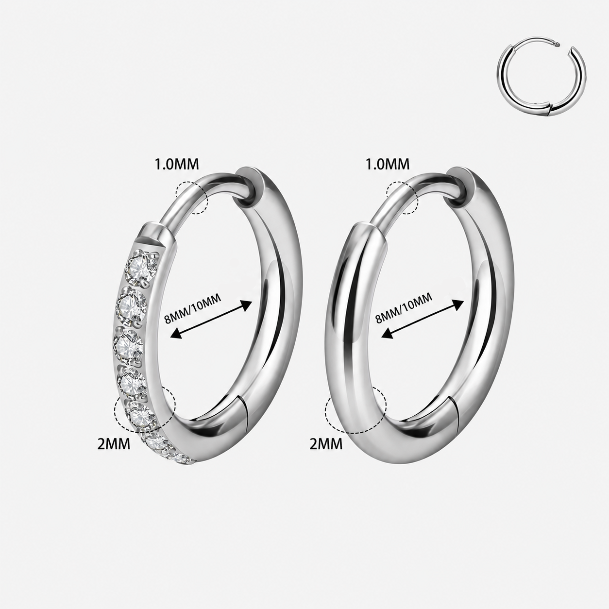 Classic Smooth Clicker Ring sølvfarvet 10 mm
