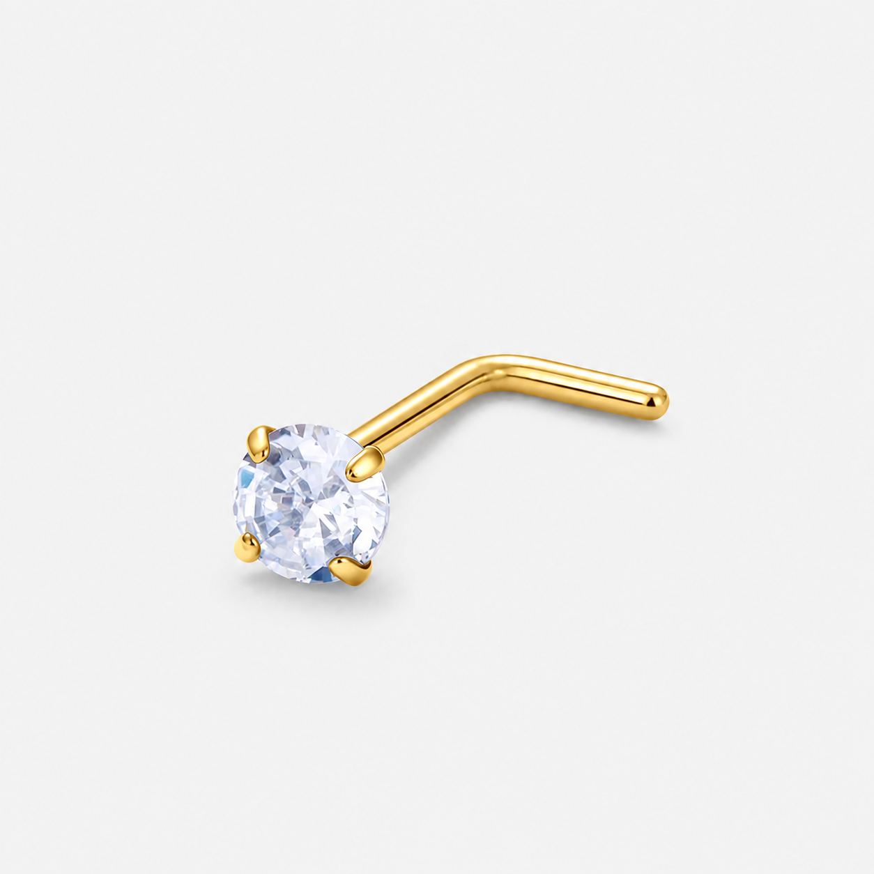 Solitaire næsepiercing 2,5 mm guldfarvet