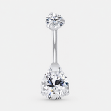 Lunara Drop CZ 5/8 mm Navlepiercing sølvfarvet