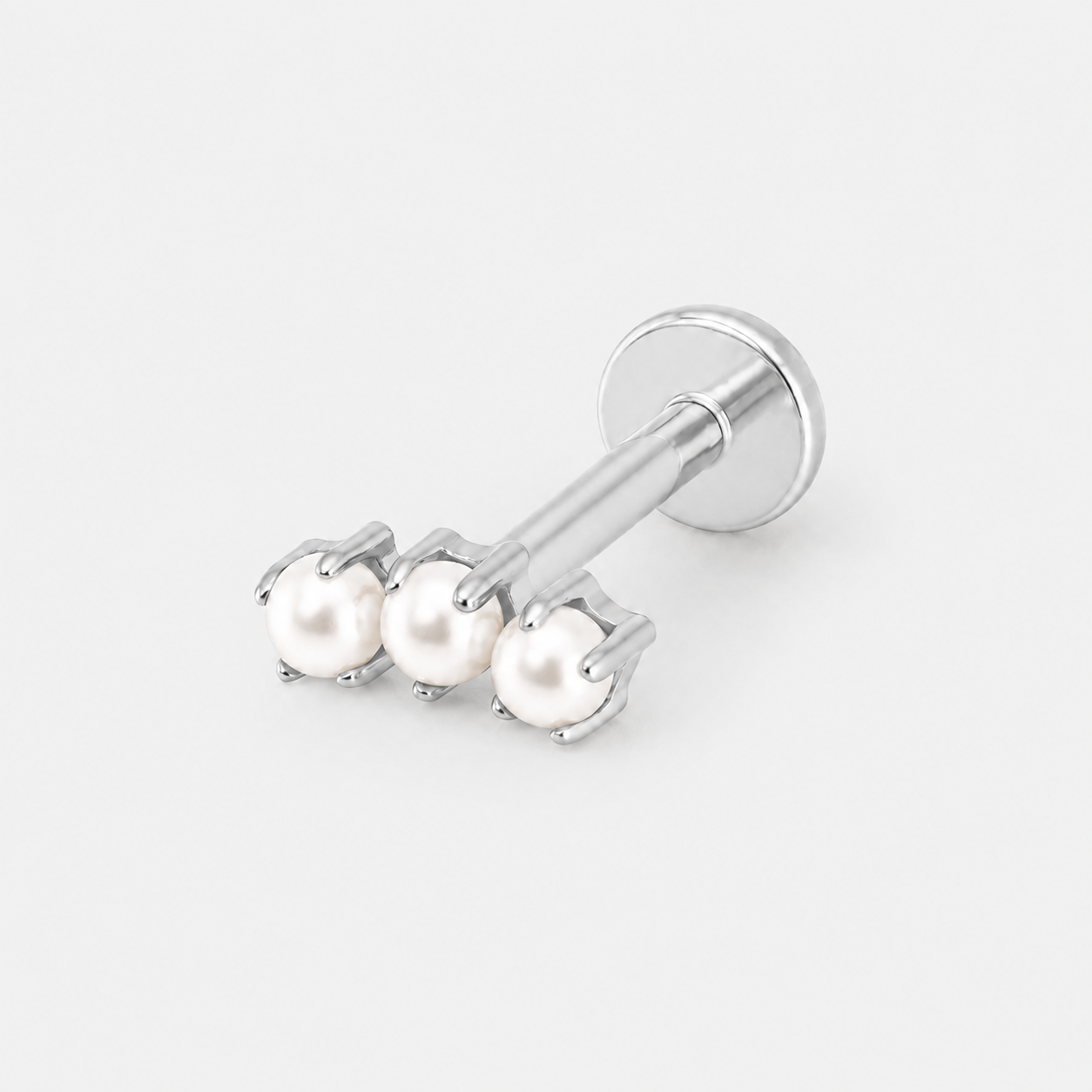 Pearl Trio Labret sølvfarvet